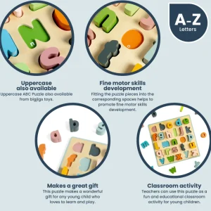Outlet AAA Lowercase ABC Puzzle Kids Wooden Puzzles And Activity Toys | Kids Learning Numbers And Letter