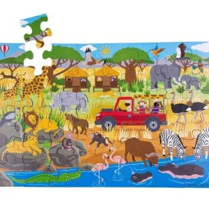 Outlet African Adventure Floor Puzzle (48 piece) Wooden Puzzles And Activity Toys | Children's Wooden Puzzles