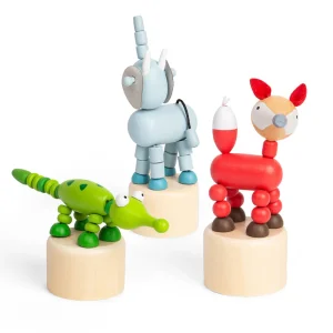 Sale Animal Push Ups – Elephant, Croc, Fox Traditional Wooden Toys | Wooden Push And Pull Along Toys