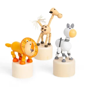 Sale Animal Push Ups – Elephant, Croc, Fox Traditional Wooden Toys | Wooden Push And Pull Along Toys