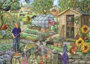 Online At The Allotment – BIG 500 Piece Jigsaw Puzzle Children's Wooden Puzzles