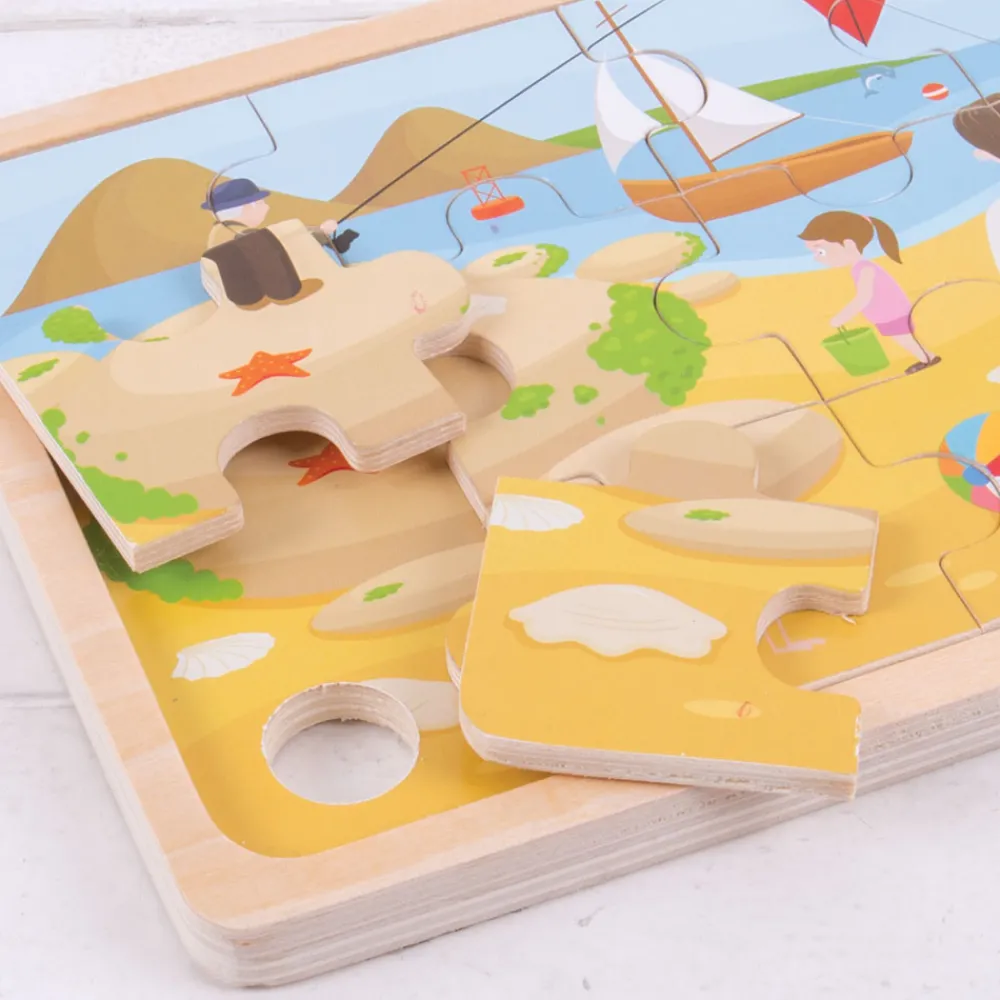 at_the_seaside_puzzle_2.webp Hot At The Seaside Puzzle Wooden Puzzles And Activity Toys | Children's Wooden Puzzles