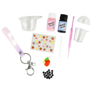 Fashion Bag Charm Kit – Strawberry Bubble Tea Kids Arts And Crafts Sets For Kids