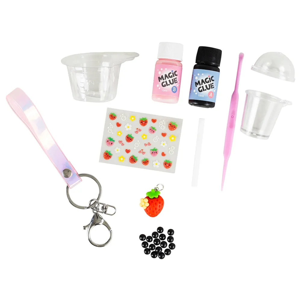 bag_charm_kit__strawberry_1.webp Fashion Bag Charm Kit – Strawberry Bubble Tea Kids Arts And Crafts Sets For Kids