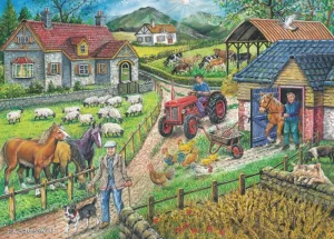 Best Barley Mow Farm – BIG 250 Piece Jigsaw Puzzle Children's Wooden Puzzles