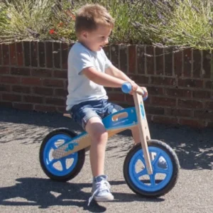 New Bigjigs My First Bike – Blue Balance Bike Traditional Wooden Toys | Bikes And Trikes