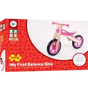 Clearance Bigjigs My First Bike – Pink Balance Bike Traditional Wooden Toys | Bikes And Trikes
