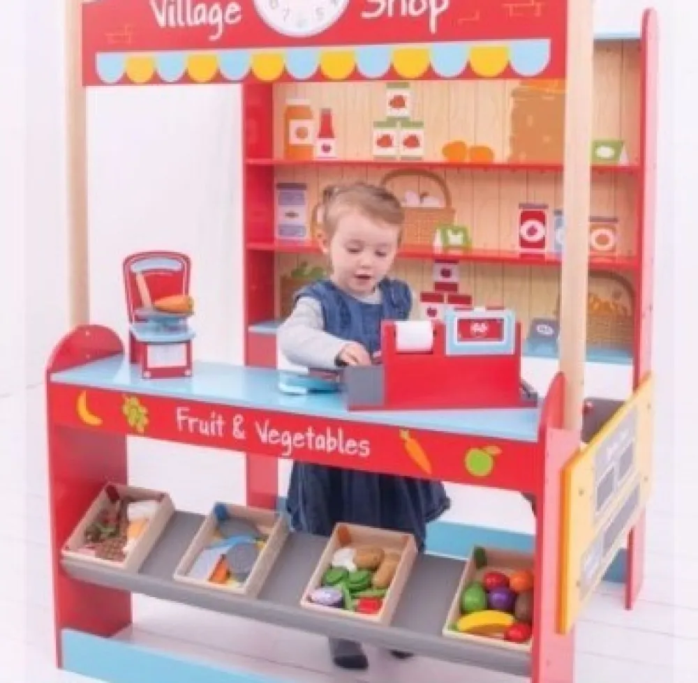 bigjigs_village_shop_1.webp New Bigjigs Village Shop Play Shop Cook And Share | Shopping Role Play