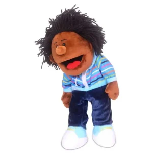 Fashion Black Boy moving mouth Hand Puppet Puppet World
