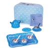 Online Blue Polka Dot Tin Tea Set Play Shop Cook And Share | Wooden Toy Food Sets