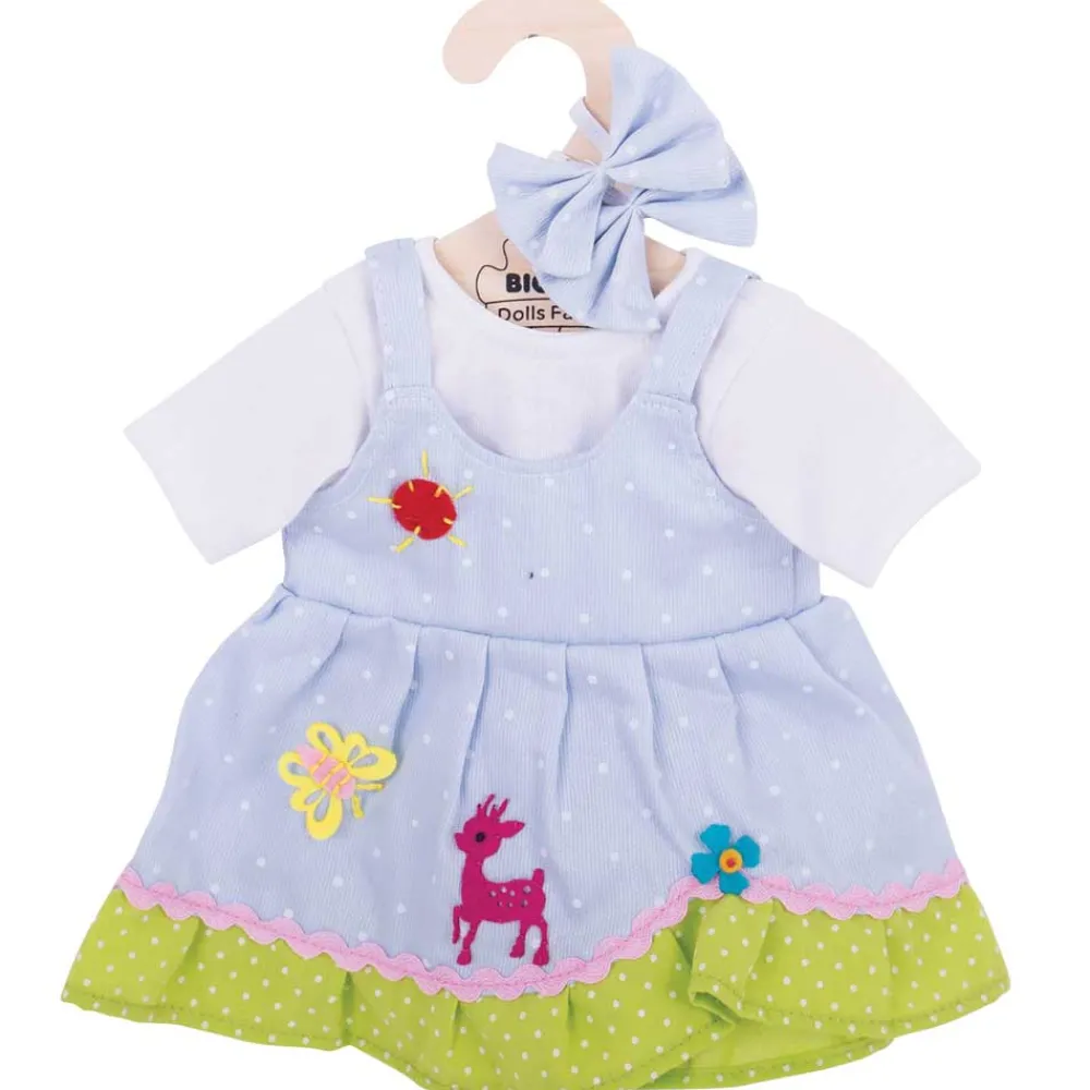 blue_spotted_dress_with_d_0.webp Outlet Blue Spotted Dress with Deer (for Size Large Dolls) Soft Rag Dolls | Soft Toys