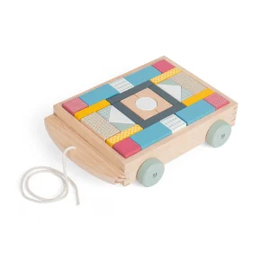 Clearance Brick Cart Wooden Push And Pull Along Toys | Building & Stacking Toys