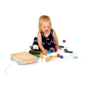 Clearance Brick Cart Wooden Push And Pull Along Toys | Building & Stacking Toys