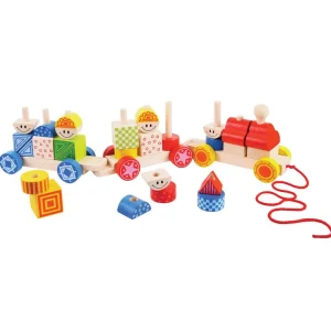 Fashion Build Up Train Bath Toys | Wooden Push And Pull Along Toys