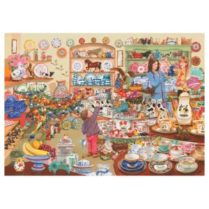 Hot Bulls In A China Shop – 1000 Piece Jigsaw Puzzle Children's Wooden Puzzles