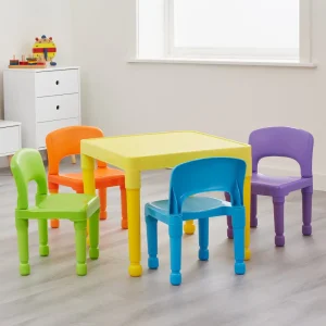 Hot Children’s Multicoloured Table and 4 Chairs Set Kids Kid’s Furniture