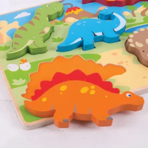New Chunky Lift Out Dinosaurs Puzzle Wooden Puzzles And Activity Toys | Children's Wooden Puzzles