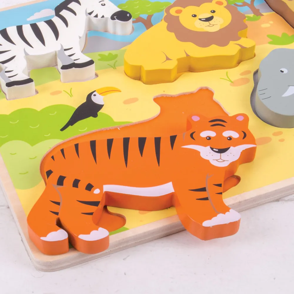 chunky_lift_out_safari_pu_1.webp Clearance Chunky Lift Out Safari Puzzle Wooden Puzzles And Activity Toys | Children's Wooden Puzzles