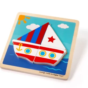 Outlet Chunky Lift-Out Puzzle – Boat Wooden Puzzles And Activity Toys | Children's Wooden Puzzles