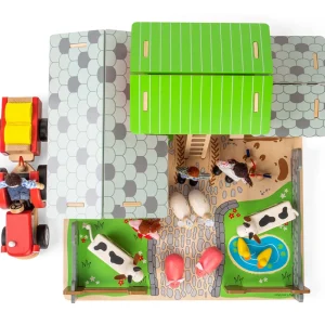 Outlet Cobblestone Farm Toy Bundle Wooden Animal Toys | Wooden Farm Sets & Animal Toys