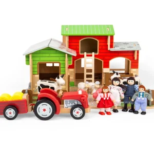 Outlet Cobblestone Farm Toy Bundle Wooden Animal Toys | Wooden Farm Sets & Animal Toys