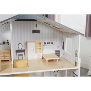 Online Contemporary Dolls House with 18 Handcrafted Wood Furniture Accessories Wooden Doll’s Houses | Traditional Wooden Toys