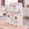 Outlet Country Play Kitchen with 9 Wooden Accessories Play Shop Cook And Share | Pretend Play Kitchens