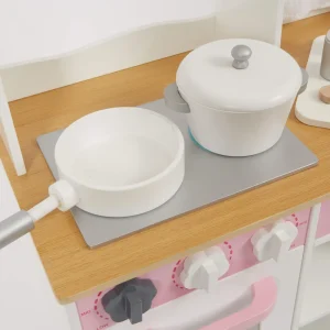 Outlet Country Play Kitchen with 9 Wooden Accessories Play Shop Cook And Share | Pretend Play Kitchens