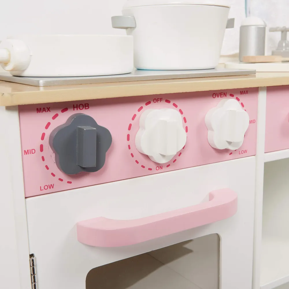 country_play_kitchen_with_6.webp Outlet Country Play Kitchen with 9 Wooden Accessories Play Shop Cook And Share | Pretend Play Kitchens