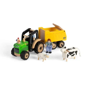 Discount Country Tractor & Trailer Wooden Toy Cars For Children | Wooden Farm Sets & Animal Toys