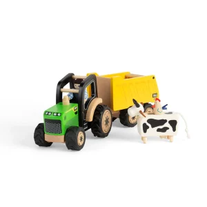 Discount Country Tractor & Trailer Wooden Toy Cars For Children | Wooden Farm Sets & Animal Toys