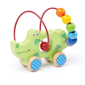 Hot Crocodile Push Along Bead Frame Wooden Push And Pull Along Toys | Activity Toys & Games