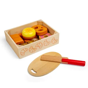 Outlet Cutting Bread and Pastries Crate Play Shop Cook And Share | Wooden Toy Food Sets