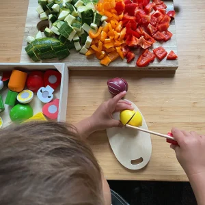 Clearance Cutting Fruit Crate Play Shop Cook And Share | Wooden Toy Food Sets