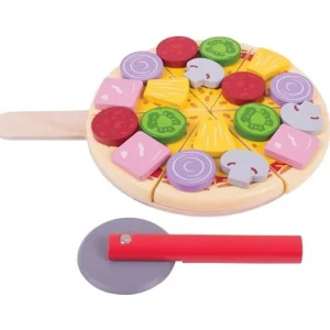 Discount Cutting Pizza Set Play Shop Cook And Share | Wooden Toy Food Sets