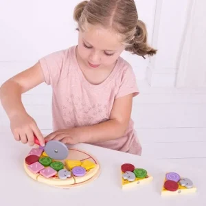 Discount Cutting Pizza Set Play Shop Cook And Share | Wooden Toy Food Sets
