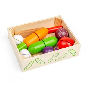 Clearance Cutting Veg Crate Play Shop Cook And Share | Wooden Toy Food Sets