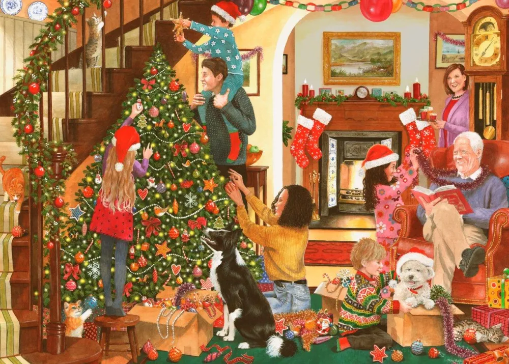 decorating_the_tree__big__0.webp Hot Decorating The Tree – BIG 500 Piece Jigsaw Puzzle Children's Wooden Puzzles