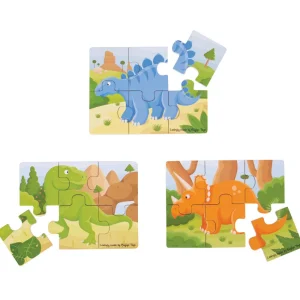 Outlet Dinosaur (6 Piece Puzzles) – 3 Puzzles Wooden Puzzles And Activity Toys | Children's Wooden Puzzles