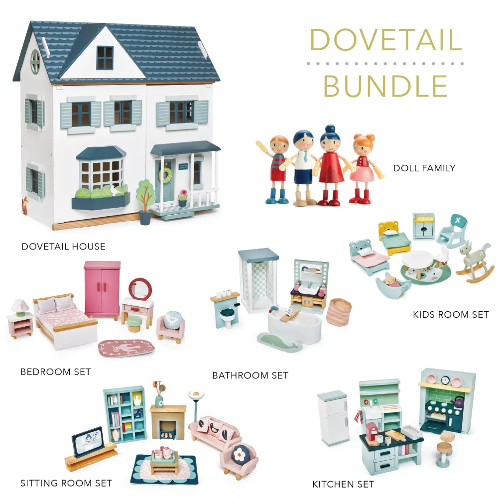 dovetail_bundle_dovetail__2.webp Fashion Dovetail Bundle (Dovetail House, Doll Family, 5 Room Sets) Kids Wooden Doll’s Houses | Kids Toy Bundles