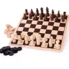 Outlet Draughts and Chess Set Traditional Wooden Games
