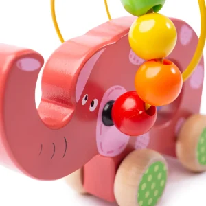 Clearance Elephant Push Along Bead Frame Wooden Push And Pull Along Toys | Activity Toys & Games