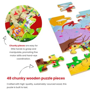 Best Fantasy Floor Puzzle (48pc) Wooden Puzzles And Activity Toys | Children's Wooden Puzzles