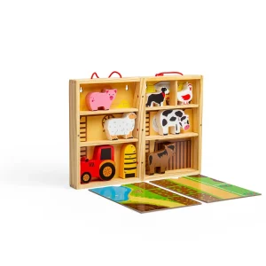Clearance Farm Animal Playbox Wooden Farm Sets & Animal Toys
