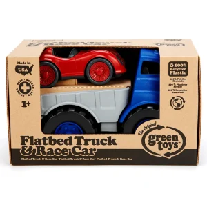 Fashion Flatbed Truck with Race Car Wooden Toy Cars For Children