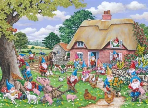Online Gnome Farm – BIG 500 Piece Jigsaw Puzzle Children's Wooden Puzzles