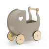 Clearance Grey Wooden Dolls Pram Traditional Wooden Toys | Prams & Cradles