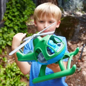Hot Helicopter (Green) Wooden Toy Cars For Children