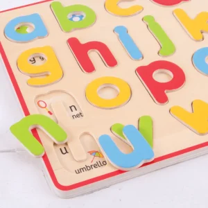 Fashion Inset Puzzle Lowercase Alphabet Kids Wooden Puzzles And Activity Toys | Kids Learning Numbers And Letter