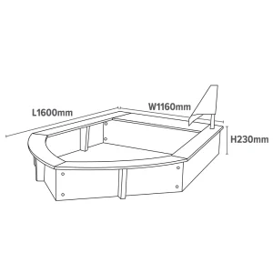 Outlet Kids Boat Sandpit with Seating and Cover Outdoor Garden Toys